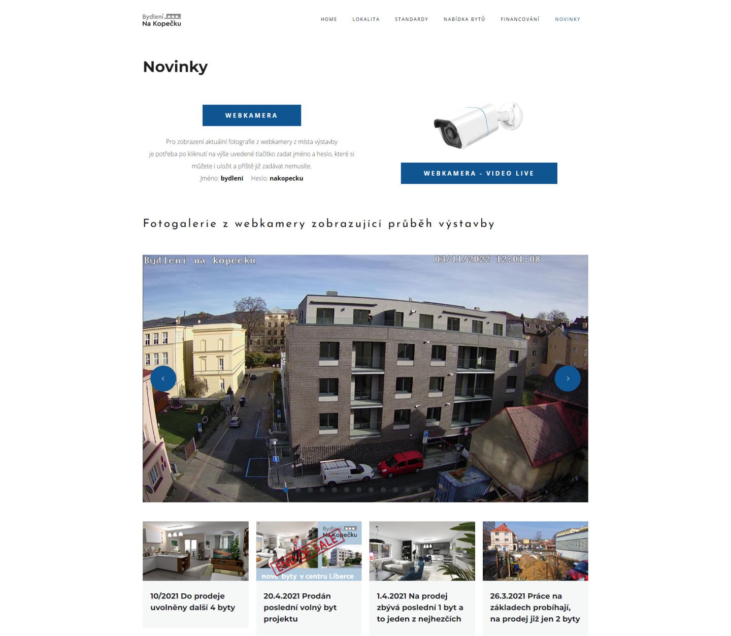Aktuality týkající se projektu bydleninakopecku.cz
