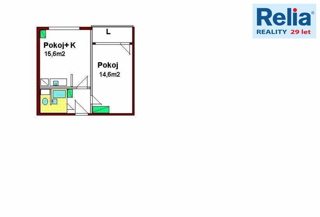 Prodej bytu 2+kk v Rochlicích, 42m2 s balkonem