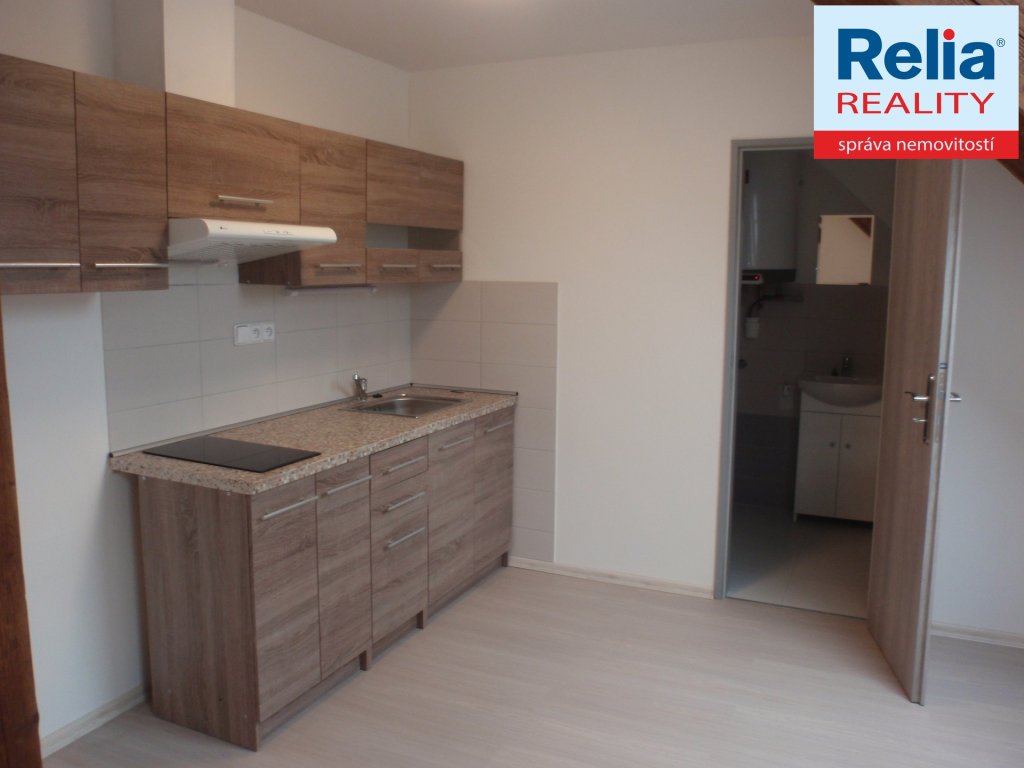 Pronájem podkrovního bytu 1+kk, 31 m2, Na Poříčí, Liberec